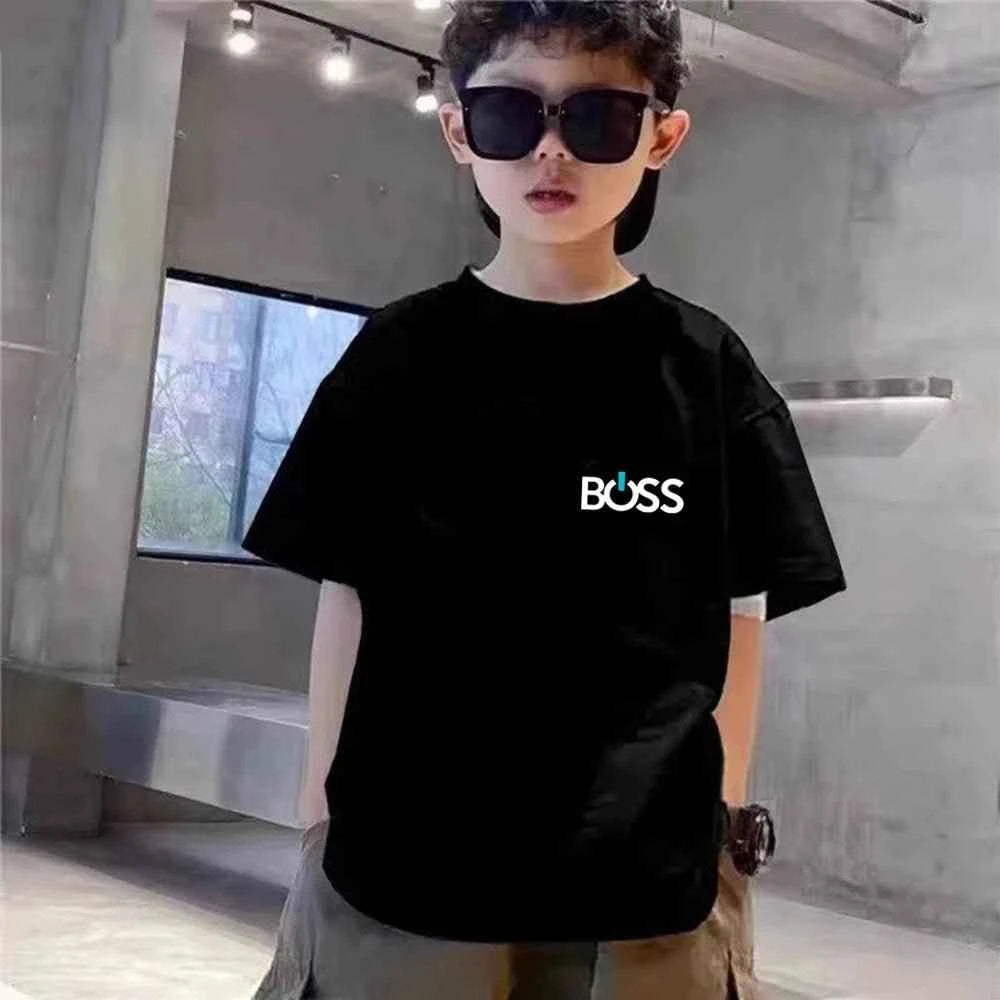 Child T-shirt Summer Short Sleeve Print Children Age 3-12 Girls Boy Set White Black Tshirt+Shorts 2pcs Leisure Fashion Kids Set