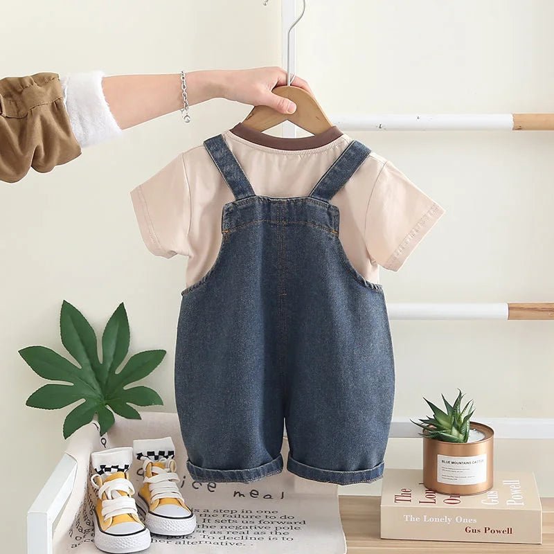 Children Clothing Baby Boys Girls Cartoon Duck T Shirt Denim Overalls 2Pcs/sets Kids Infant Casual Clothes Toddler Fashion Wear - Astra Wear astrawear.ca