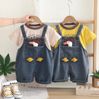 Children Clothing Baby Boys Girls Cartoon Duck T Shirt Denim Overalls 2Pcs/sets Kids Infant Casual Clothes Toddler Fashion Wear - Astra Wear astrawear.ca