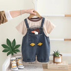 Children Clothing Baby Boys Girls Cartoon Duck T Shirt Denim Overalls 2Pcs/sets Kids Infant Casual Clothes Toddler Fashion Wear - Astra Wear astrawear.ca
