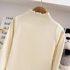Children Clothing New Girls Base Shirt For Autumn and Winter Children Trendy Black Fungus Edge Solid Color Long Sleeved T-shirt - Astra Wear astrawear.ca