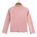 Children Clothing New Girls Base Shirt For Autumn and Winter Children Trendy Black Fungus Edge Solid Color Long Sleeved T-shirt - Astra Wear astrawear.ca