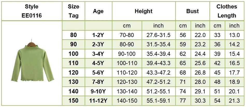 Children Clothing New Girls Base Shirt For Autumn and Winter Children Trendy Black Fungus Edge Solid Color Long Sleeved T-shirt - Astra Wear astrawear.ca
