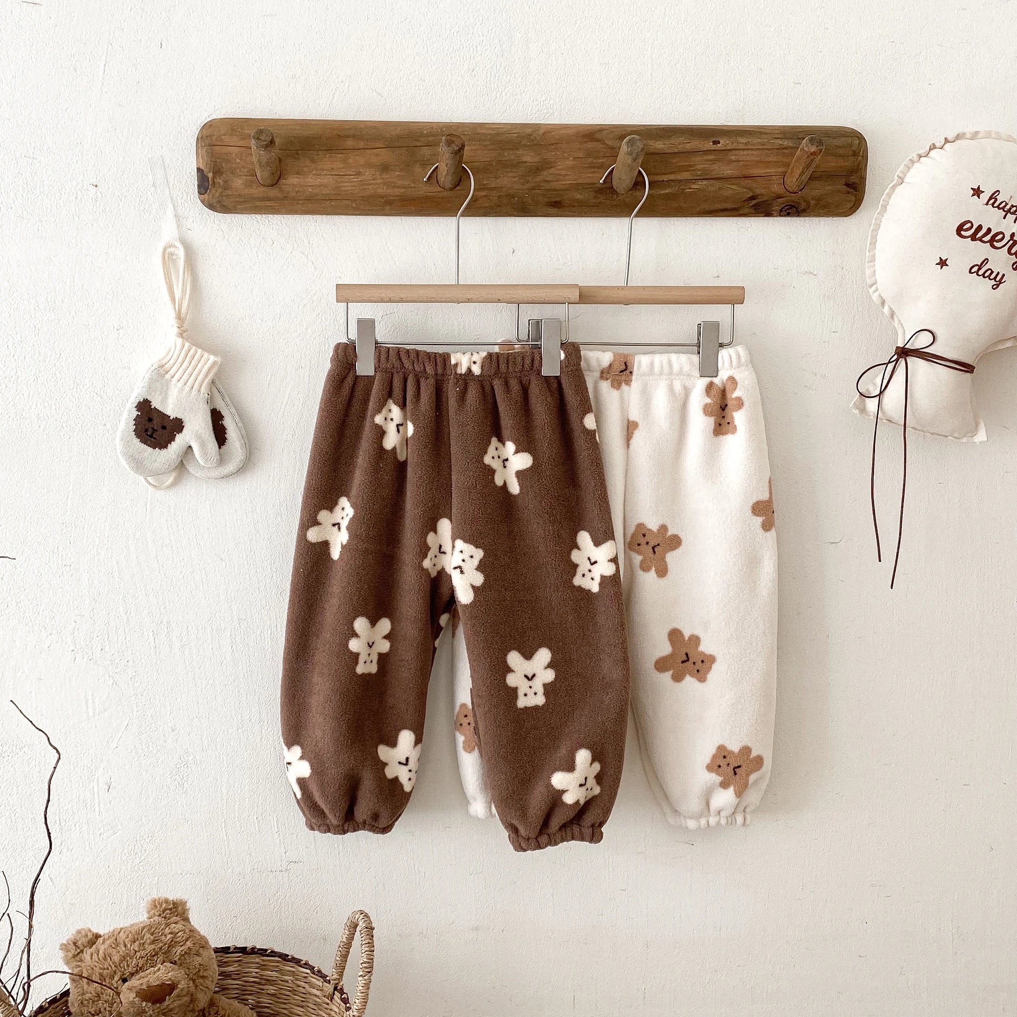 Children Cute Pajamas Pants Autumn Winter Plush Pants Loose Versatile Pants Baby Boys Girls Velvet Pants Toddler Home Clothes - Astra Wear astrawear.ca
