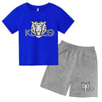 Children Summer Clothes Tiger Print T-shirt 3-12Yrs Boys Girls Short-sleeved Top+Shorts Casual Brand Fashion Sports Set Clothing - Astra Wear astrawear.ca