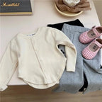 Children T-Shirts Slim Top Solid Color Fashion Breasted T-shirt Long Sleeve Girls Play Undershirt Kids Clothes for Girls - Astra Wear astrawear.ca