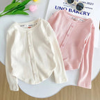 Children T-Shirts Slim Top Solid Color Fashion Breasted T-shirt Long Sleeve Girls Play Undershirt Kids Clothes for Girls - Astra Wear astrawear.ca