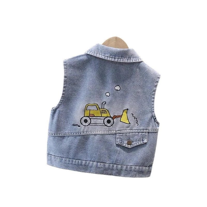 Children Vintage Denim Vest for Baby Boy Casual Sleeveless Denim Jacket Outfit Kids Fashion Waistcoat Tops 2 3 4 5 6 7 8 9 10 11 - Astra Wear astrawear.ca