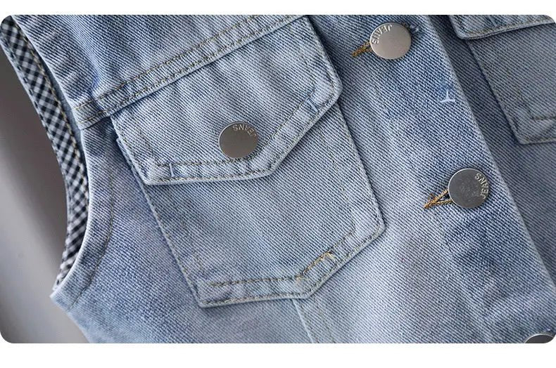 Children Vintage Denim Vest for Baby Boy Casual Sleeveless Denim Jacket Outfit Kids Fashion Waistcoat Tops 2 3 4 5 6 7 8 9 10 11 - Astra Wear astrawear.ca