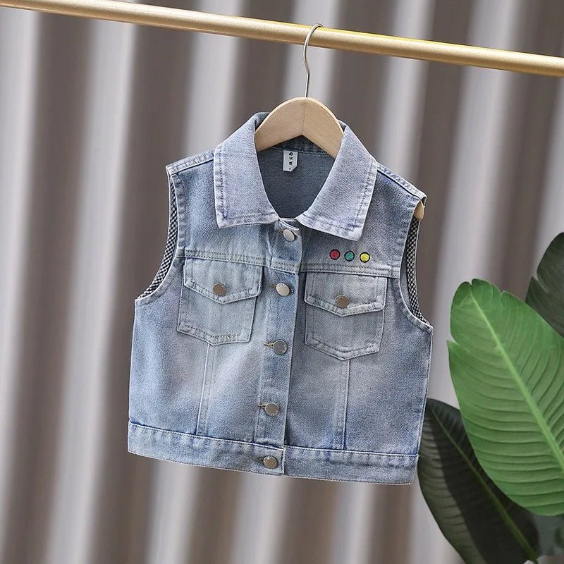 Children Vintage Denim Vest for Baby Boy Casual Sleeveless Denim Jacket Outfit Kids Fashion Waistcoat Tops 2 3 4 5 6 7 8 9 10 11 - Astra Wear astrawear.ca