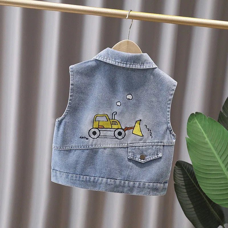 Children Vintage Denim Vest for Baby Boy Casual Sleeveless Denim Jacket Outfit Kids Fashion Waistcoat Tops 2 3 4 5 6 7 8 9 10 11 - Astra Wear astrawear.ca