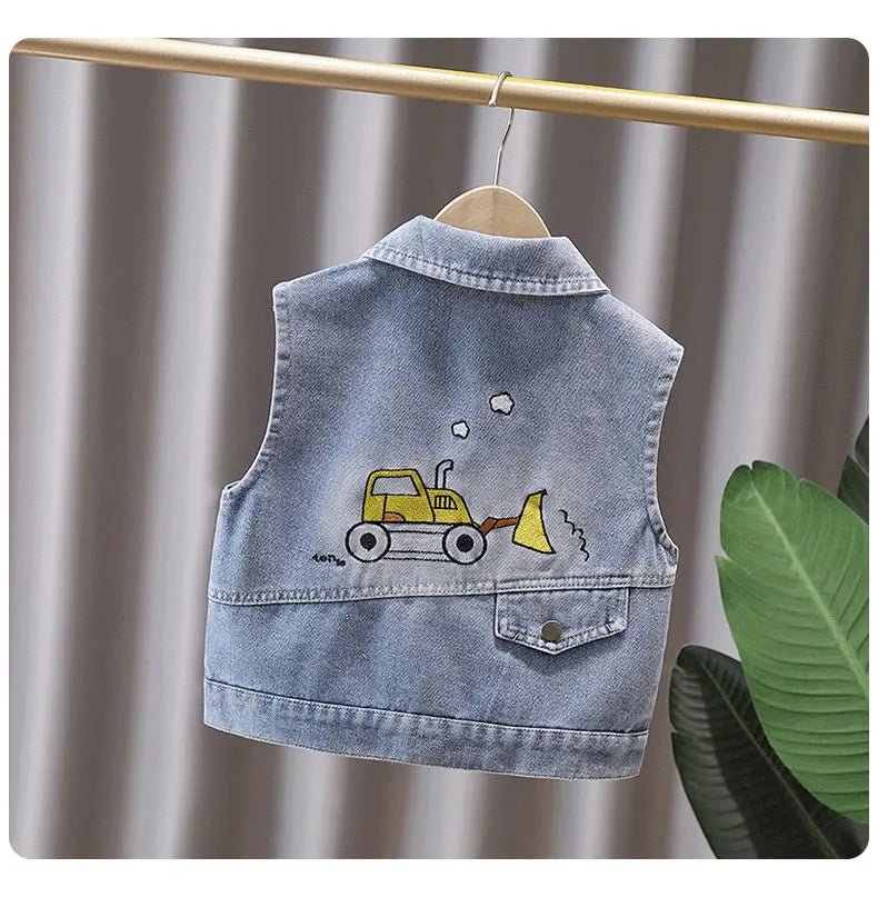 Children Vintage Denim Vest for Baby Boy Casual Sleeveless Denim Jacket Outfit Kids Fashion Waistcoat Tops 2 3 4 5 6 7 8 9 10 11 - Astra Wear astrawear.ca