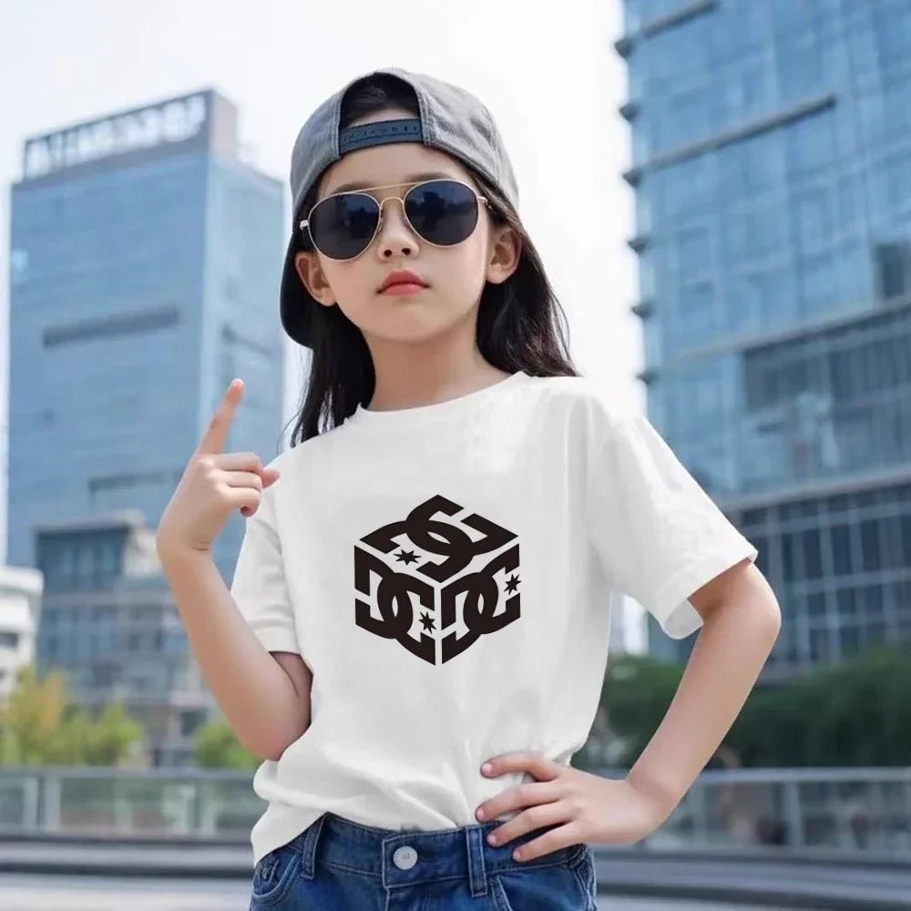 Children White T-Shirt Two-Piece Set Short-Sleeved+Shorts Summer Boy Girl Toddler 3-12 Years Casual Fashion Cool Brand Set - Astra Wear astrawear.ca