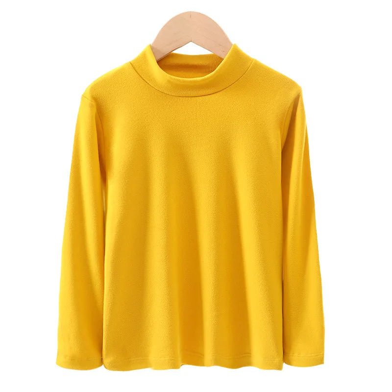 Children's Clothing Boys Girls Winter Thermal T-shirts Turtleneck Solid Long Sleeve Soft Warm Fleece Bottoming Shirts Kids Tops - Astra Wear astrawear.ca