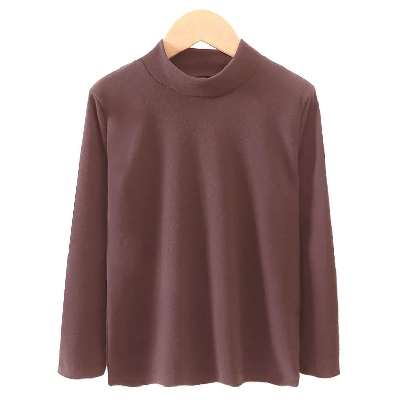 Children's Clothing Boys Girls Winter Thermal T-shirts Turtleneck Solid Long Sleeve Soft Warm Fleece Bottoming Shirts Kids Tops - Astra Wear astrawear.ca