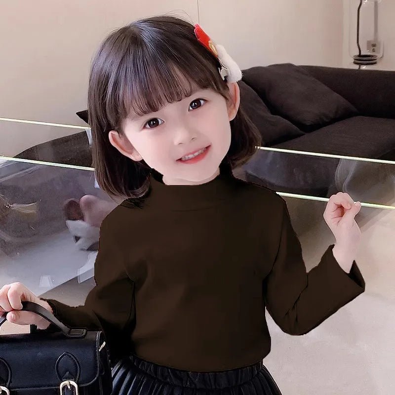 Children's Clothing Boys Girls Winter Thermal T-shirts Turtleneck Solid Long Sleeve Soft Warm Fleece Bottoming Shirts Kids Tops - Astra Wear astrawear.ca