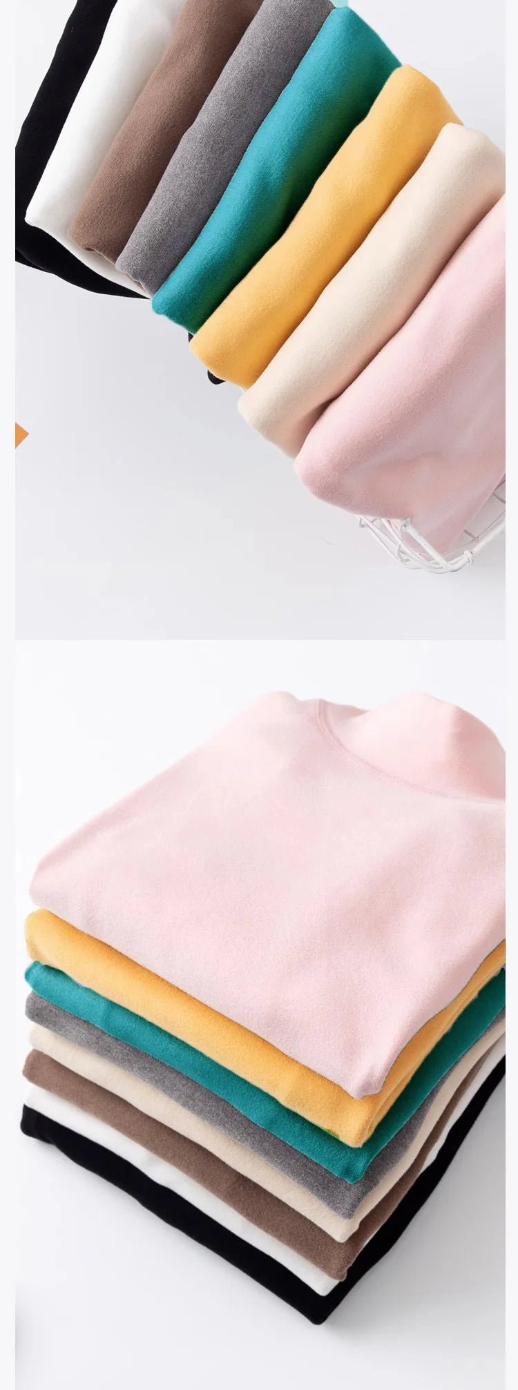 Children's Clothing Boys Girls Winter Thermal T-shirts Turtleneck Solid Long Sleeve Soft Warm Fleece Bottoming Shirts Kids Tops - Astra Wear astrawear.ca