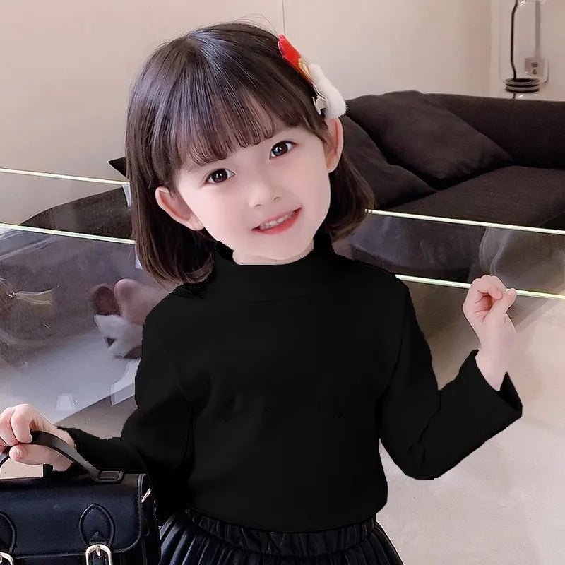Children's Clothing Boys Girls Winter Thermal T-shirts Turtleneck Solid Long Sleeve Soft Warm Fleece Bottoming Shirts Kids Tops - Astra Wear astrawear.ca