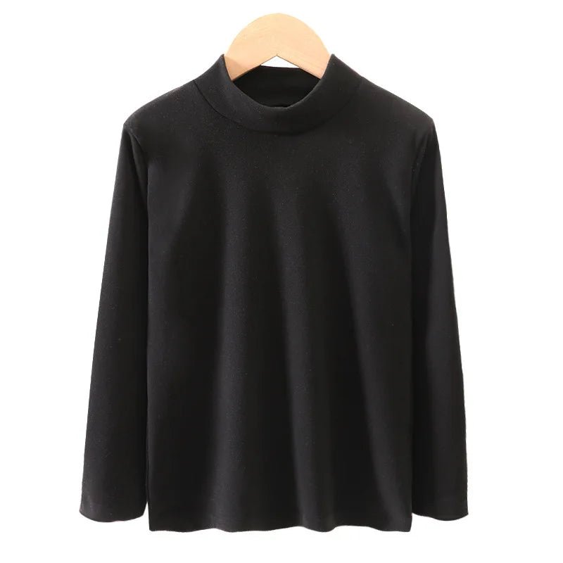 Children's Clothing Boys Girls Winter Thermal T-shirts Turtleneck Solid Long Sleeve Soft Warm Fleece Bottoming Shirts Kids Tops - Astra Wear astrawear.ca