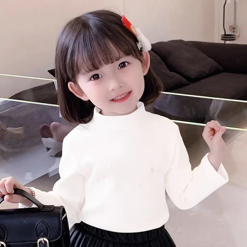 Children's Clothing Boys Girls Winter Thermal T-shirts Turtleneck Solid Long Sleeve Soft Warm Fleece Bottoming Shirts Kids Tops - Astra Wear astrawear.ca