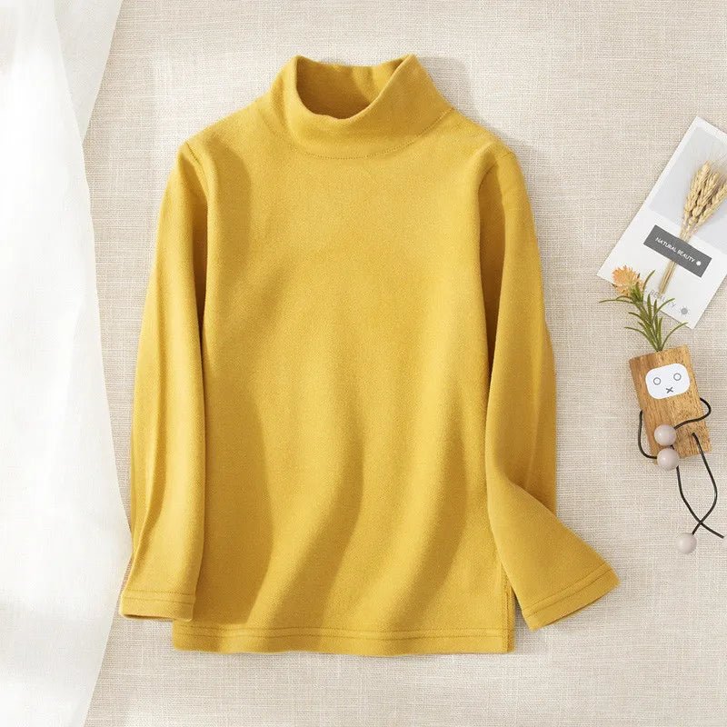 Children's Clothing Boys Girls Winter Thermal T-shirts Turtleneck Solid Long Sleeve Soft Warm Fleece Bottoming Shirts Kids Tops - Astra Wear astrawear.ca