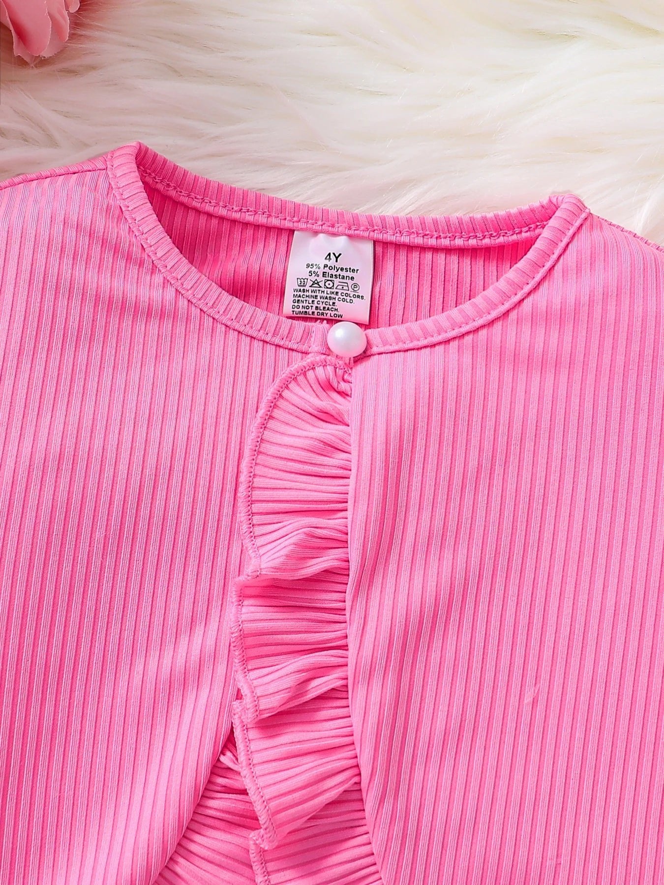 Children's clothing girl autumn fashion casual pink floral dress set 2-piece set - pink round neck vest+pink floral skirt - Astra Wear astrawear.ca