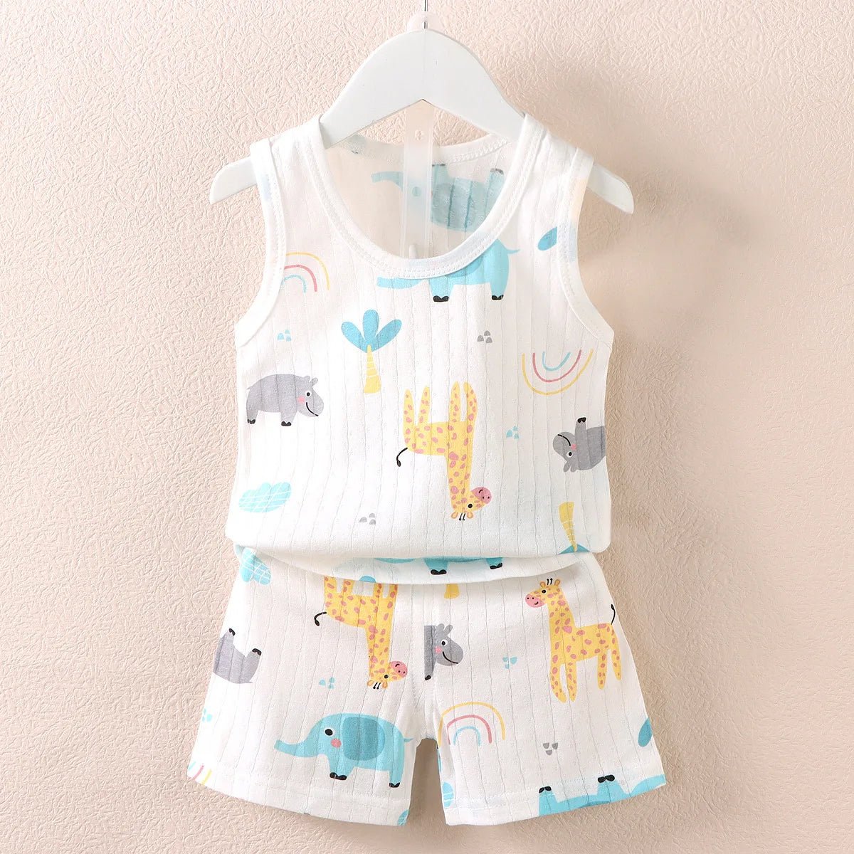 Children's Clothing Print Sleeveless Tops Shorts Cute Breathable Kids Summer Vest Shorts Set Tank Top for Baby Clothing Children - Astra Wear astrawear.ca