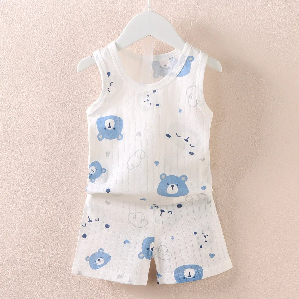 Children's Clothing Print Sleeveless Tops Shorts Cute Breathable Kids Summer Vest Shorts Set Tank Top for Baby Clothing Children - Astra Wear astrawear.ca