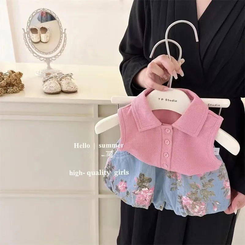 Children's Clothing Sets Sleeveless Top + Denim Bud Shorts 2pcs Sets Toddler Girl Clothes Baby Outfit Set Kids Boutique Clothes - Astra Wear astrawear.ca