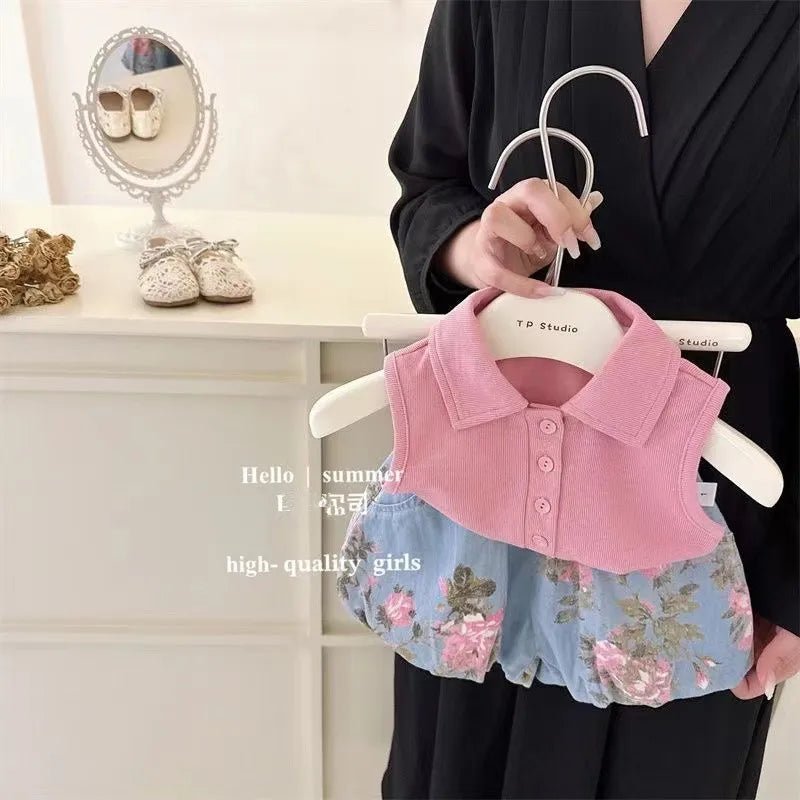 Children's Clothing Sets Sleeveless Top + Denim Bud Shorts 2pcs Sets Toddler Girl Clothes Baby Outfit Set Kids Boutique Clothes - Astra Wear astrawear.ca