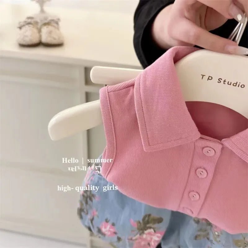 Children's Clothing Sets Sleeveless Top + Denim Bud Shorts 2pcs Sets Toddler Girl Clothes Baby Outfit Set Kids Boutique Clothes - Astra Wear astrawear.ca