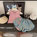 Children's Clothing Sets Sleeveless Top + Denim Bud Shorts 2pcs Sets Toddler Girl Clothes Baby Outfit Set Kids Boutique Clothes - Astra Wear astrawear.ca