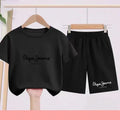 Children's Sportswear Set - White T-shirt + Shorts - Personalized Letter T-shirt Suitable for Boys and Girls Aged 3 to 13 - Astra Wear astrawear.ca