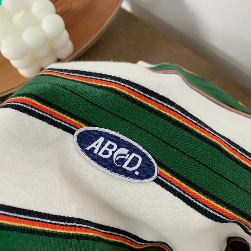 Children's Striped T-shirts For Boys Girls From 2 To 10 Years Old Kids Summer Tees Cotton Loose T Shirt Casual Kids Tops - Astra Wear astrawear.ca