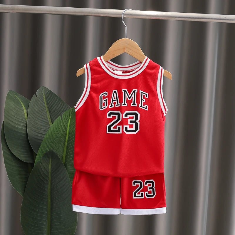 Children's Summer Basketball Suit Vest And Shorts Two-Piece Set Comfortable Lightweight Clothing for Kids - Astra Wear astrawear.ca