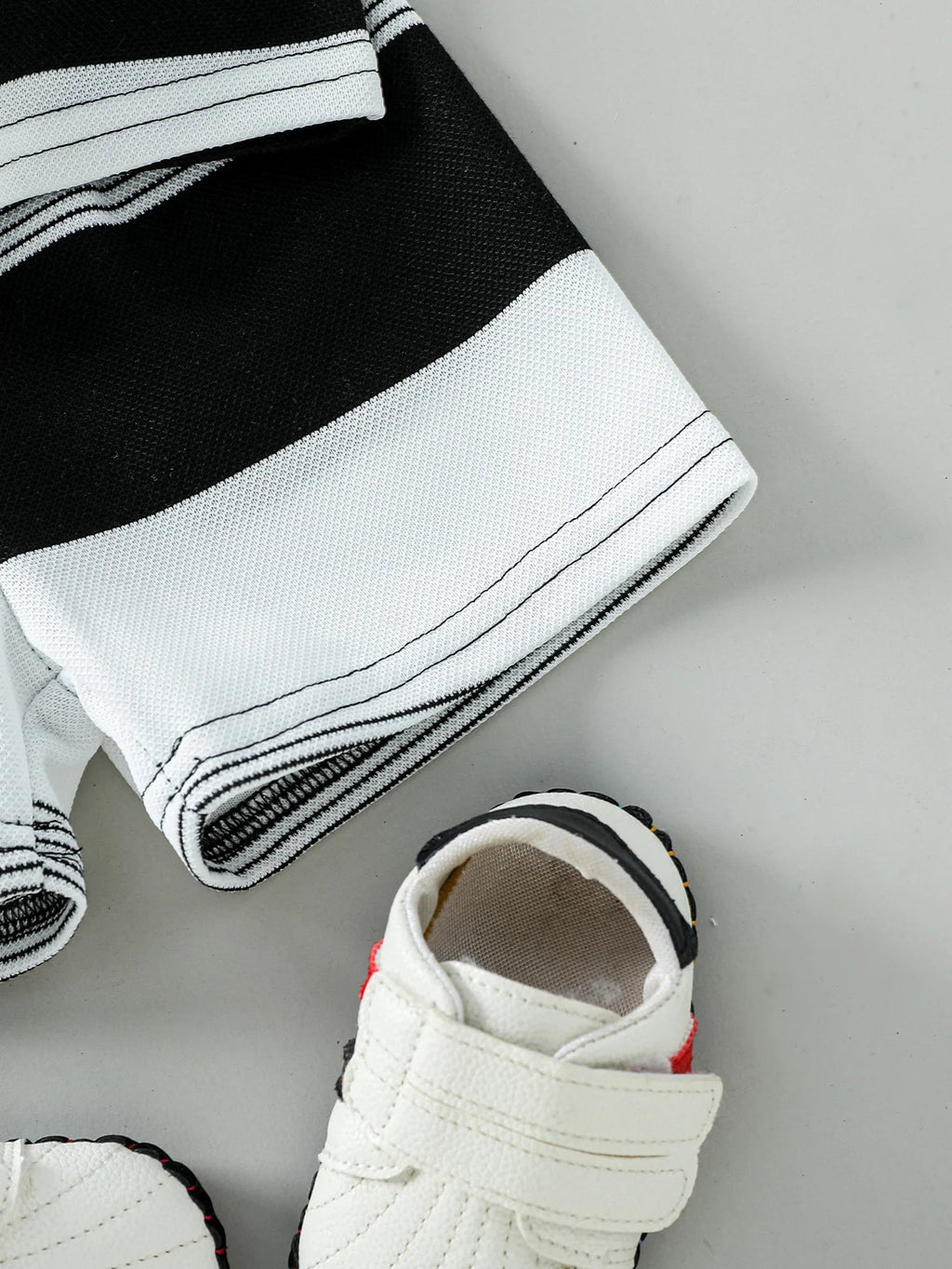 Children’s Summer New Arrival Boys’ Regular Striped Teddy Bear Short T-Shirt and Shorts Casual Sport Two-Piece Set - Astra Wear astrawear.ca