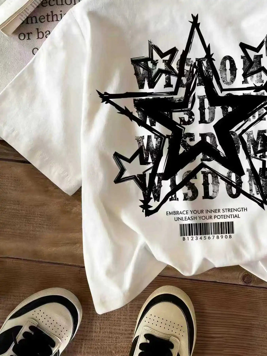 Children's T-Shirt Star Letter Pattern Printed Comfortable round Neck Short Sleeve Solid Color Casual Elegant Top for Kids - Astra Wear astrawear.ca