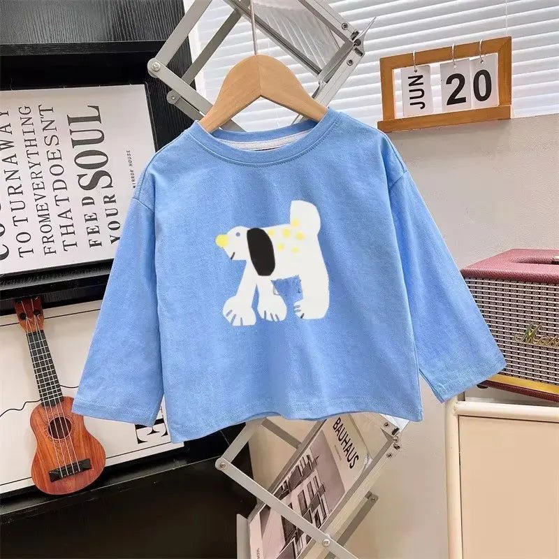 Children's T-shirts Full Sleeve Girls Top Tees Boys Shirts Crew Neck Pull Over Kids T Shirt 2026 Autumn Cartoon Baby Clothing - Astra Wear astrawear.ca