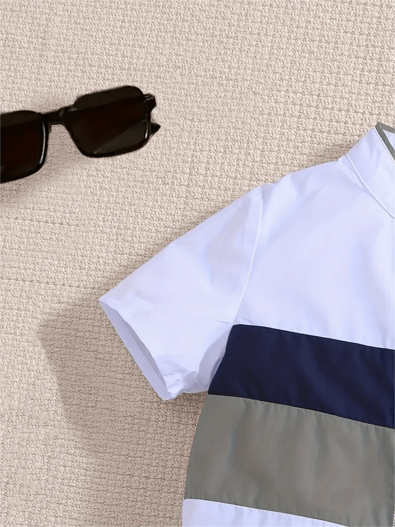 Children's V-Neck Multi-Color Short-Sleeved Shirt - Summer New Style. I Survived Freddy's Fnaf Print Casual Versatile Top - Astra Wear astrawear.ca
