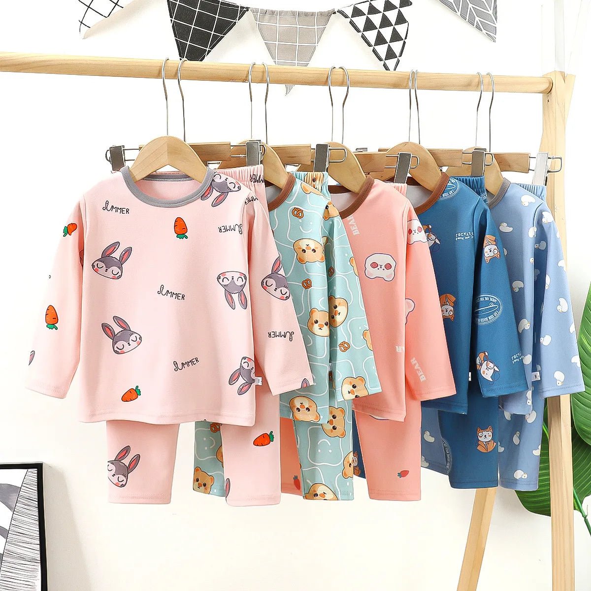 Children's Velvet Underwear Set Autumn and Winter New Long Sleeve Autumn Clothes Autumn Pants Thickened Warm Small and Medium si - Astra Wear astrawear.ca