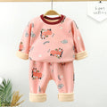 Children's Velvet Underwear Set Autumn and Winter New Long Sleeve Autumn Clothes Autumn Pants Thickened Warm Small and Medium si - Astra Wear astrawear.ca