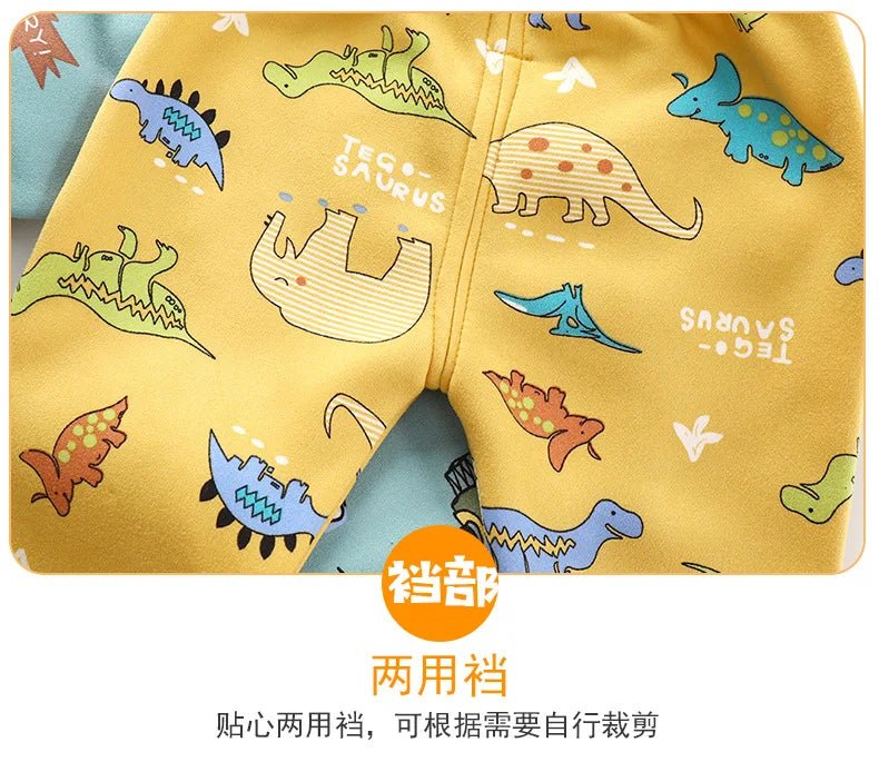 Children's Velvet Underwear Set Autumn and Winter New Long Sleeve Autumn Clothes Autumn Pants Thickened Warm Small and Medium si - Astra Wear astrawear.ca