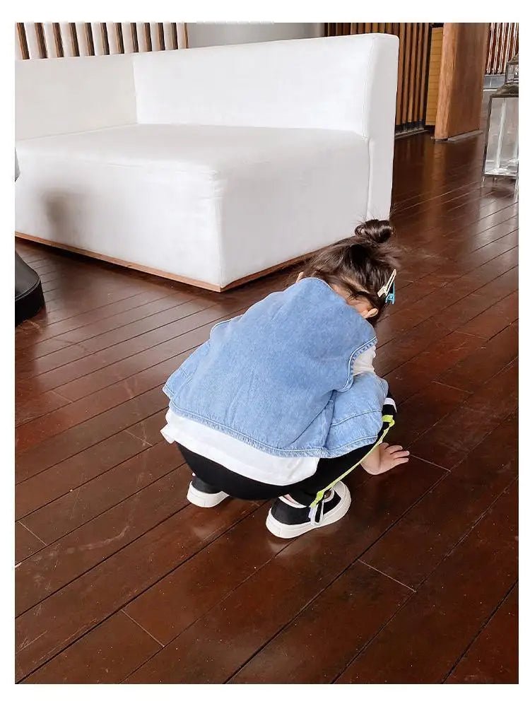 Children's Vest 2026 Spring and Autumn Season New Baby Versatile Shoulder Fashion Boys and Girls' Denim Vest Children Clothes - Astra Wear astrawear.ca