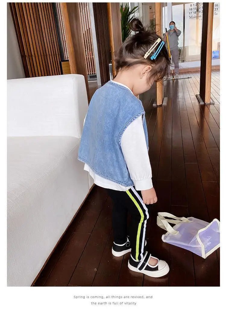 Children's Vest 2026 Spring and Autumn Season New Baby Versatile Shoulder Fashion Boys and Girls' Denim Vest Children Clothes - Astra Wear astrawear.ca