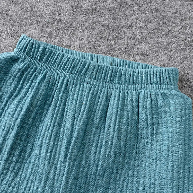 Cotton Linen Kids Clothes Girls Outfit Summer Boy Clothing Sets Solid Color Short Sleeve Tops Shorts Children Clothing 2-7 Years - Astra Wear astrawear.ca