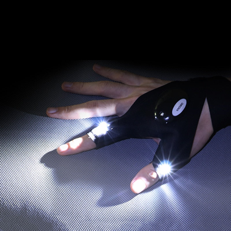 Gant LED Sans Doigts – Lampe Mains Libres Outdoor Camping Pêche