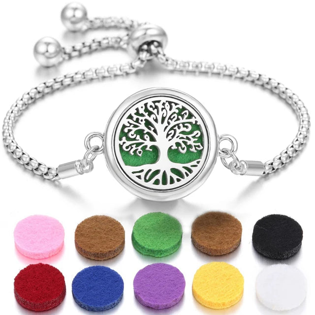 Bracelet Diffuseur Parfum Acier Inoxydable – Aromatherapie Huiles Essentielles
