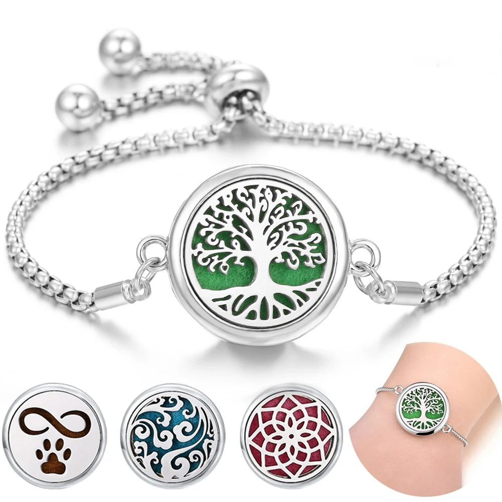 Bracelet Diffuseur Parfum Acier Inoxydable – Aromatherapie Huiles Essentielles