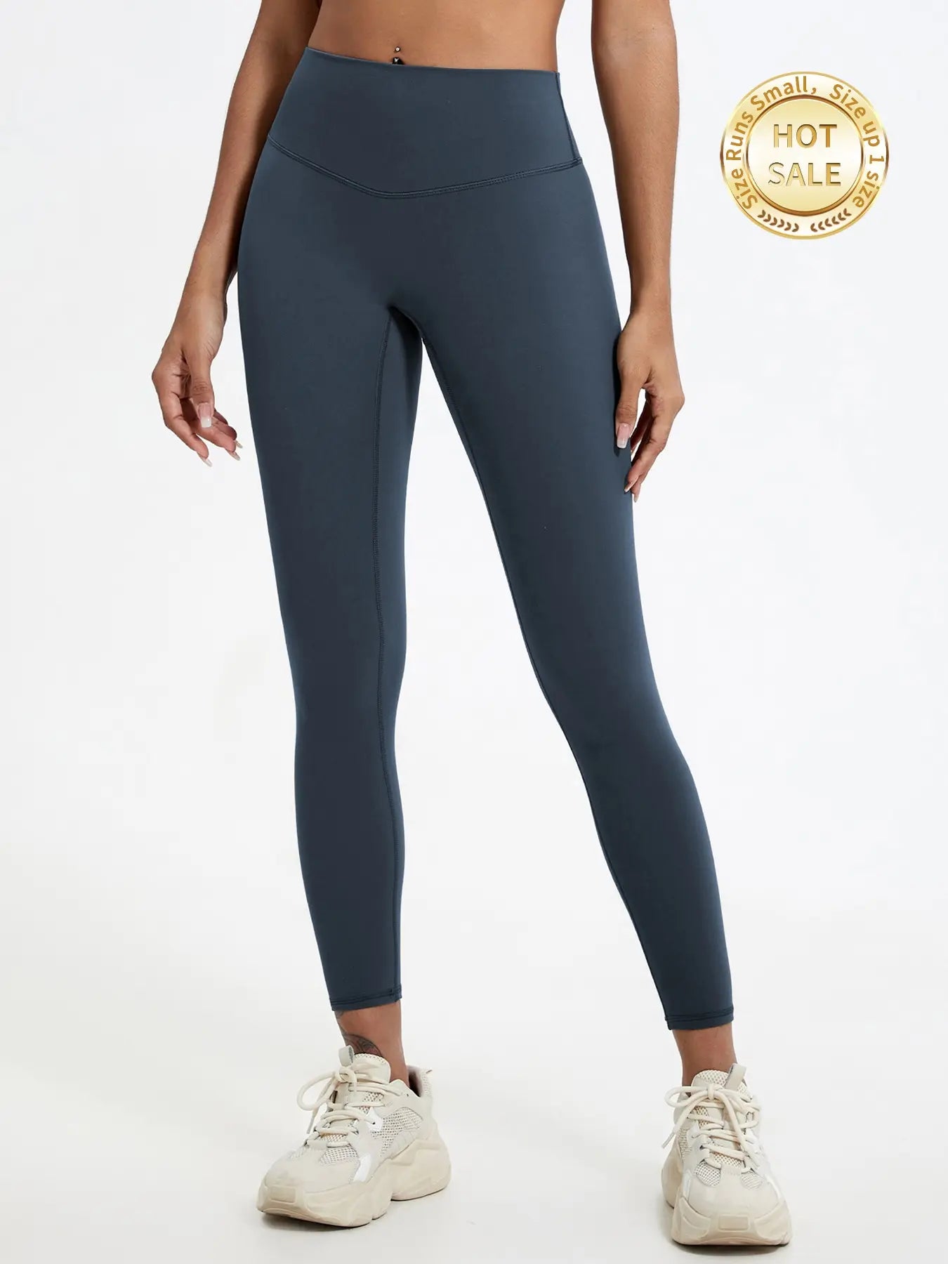 Women'S Solid Color Workout Leggings, Breathable & Comfortable Yoga Pants for Gym & Workout, Sports Stretchy Leggings, Breathable Fitness Leggings