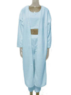 Ensemble Loungewear 3 Pièces Polaire Femme – Cardigan + Top + Pantalon